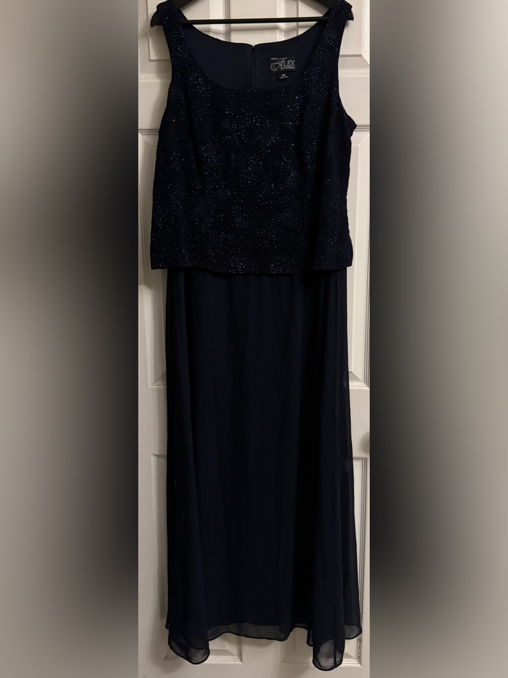Alex Evenings Elegant Navy Evening Dress
